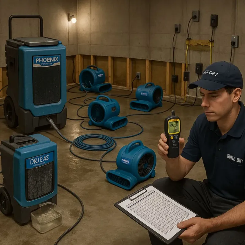Structural Drying and Dehumidification process in Newbury, NH